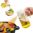 Spray de azeite 2 em 1 frasco de vidro 470ml para cozinha saudável