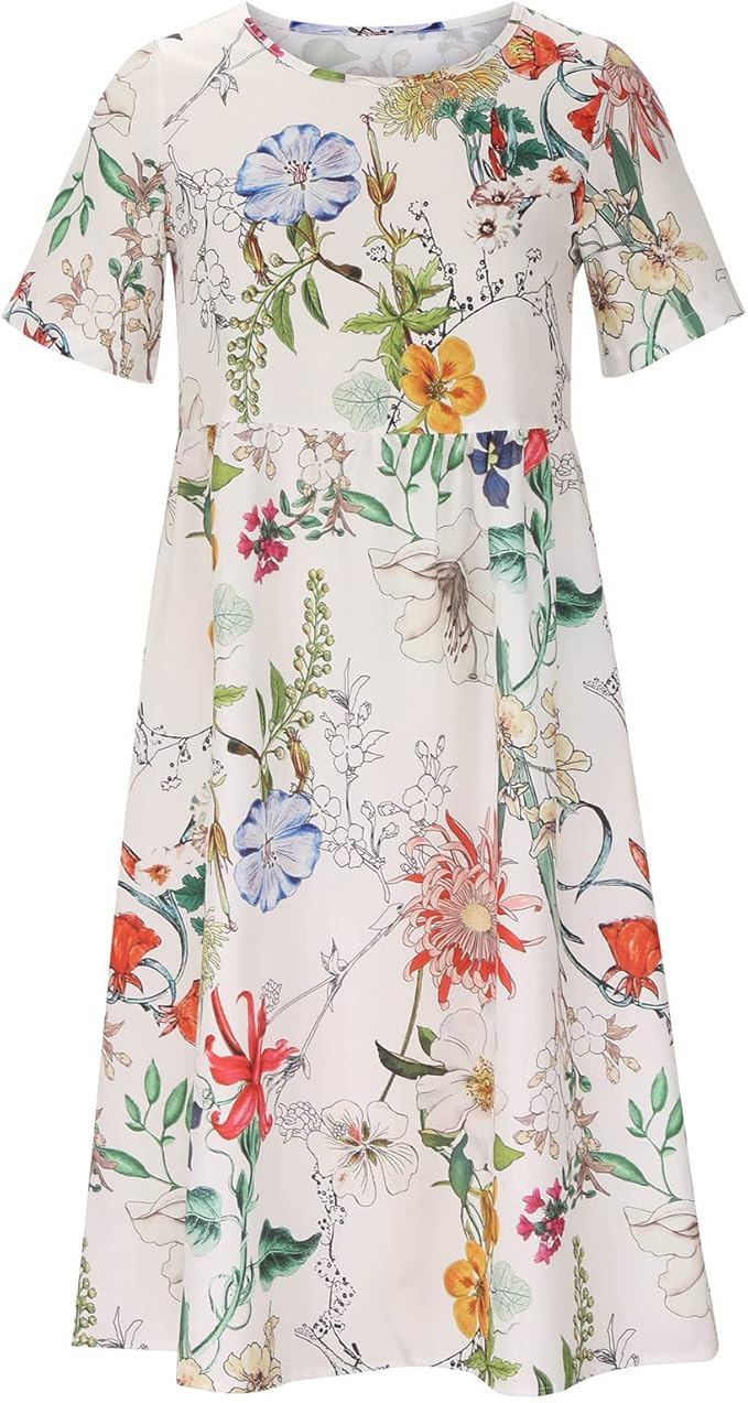 Vestido de Verão Floral | Branco com Padrão Florido | Envolvimento Feminino