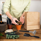Kit de ferramentas para suculentas 12 em 1 com bolsa de armazenamento em linho para jardinagem interior