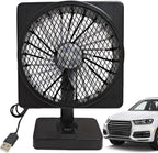 Ventilador de carro USB 12V com rotação 360° e motor silencioso, compacto em ABS