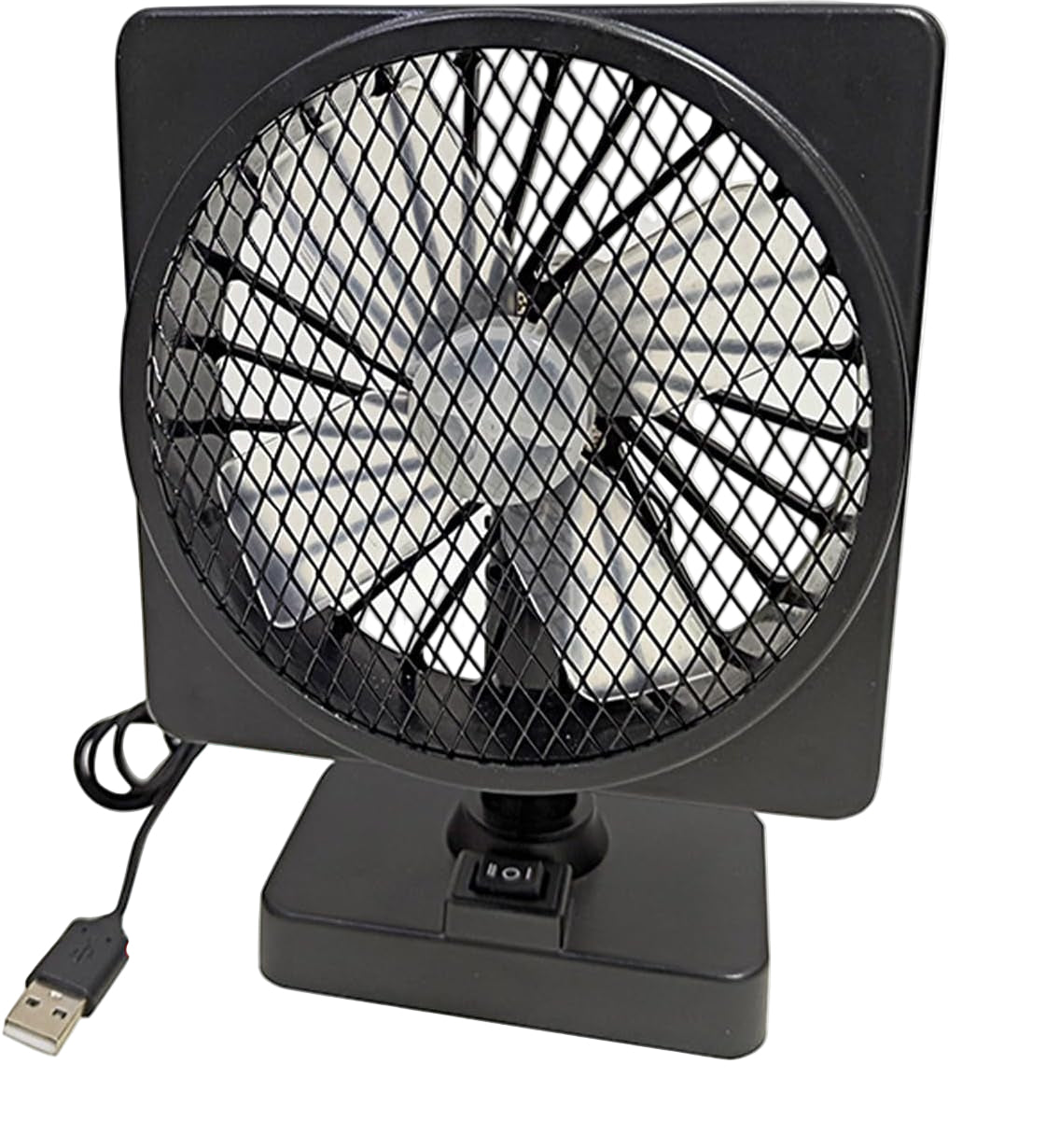 Ventilador de carro USB 12V com rotação 360° e motor silencioso, compacto em ABS