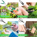 Kit de cuidados bonsai 24 peças com tesouras de aço carbono e bolsa de couro PU