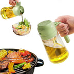 Spray de azeite 2 em 1 frasco de vidro 470ml para cozinha saudável