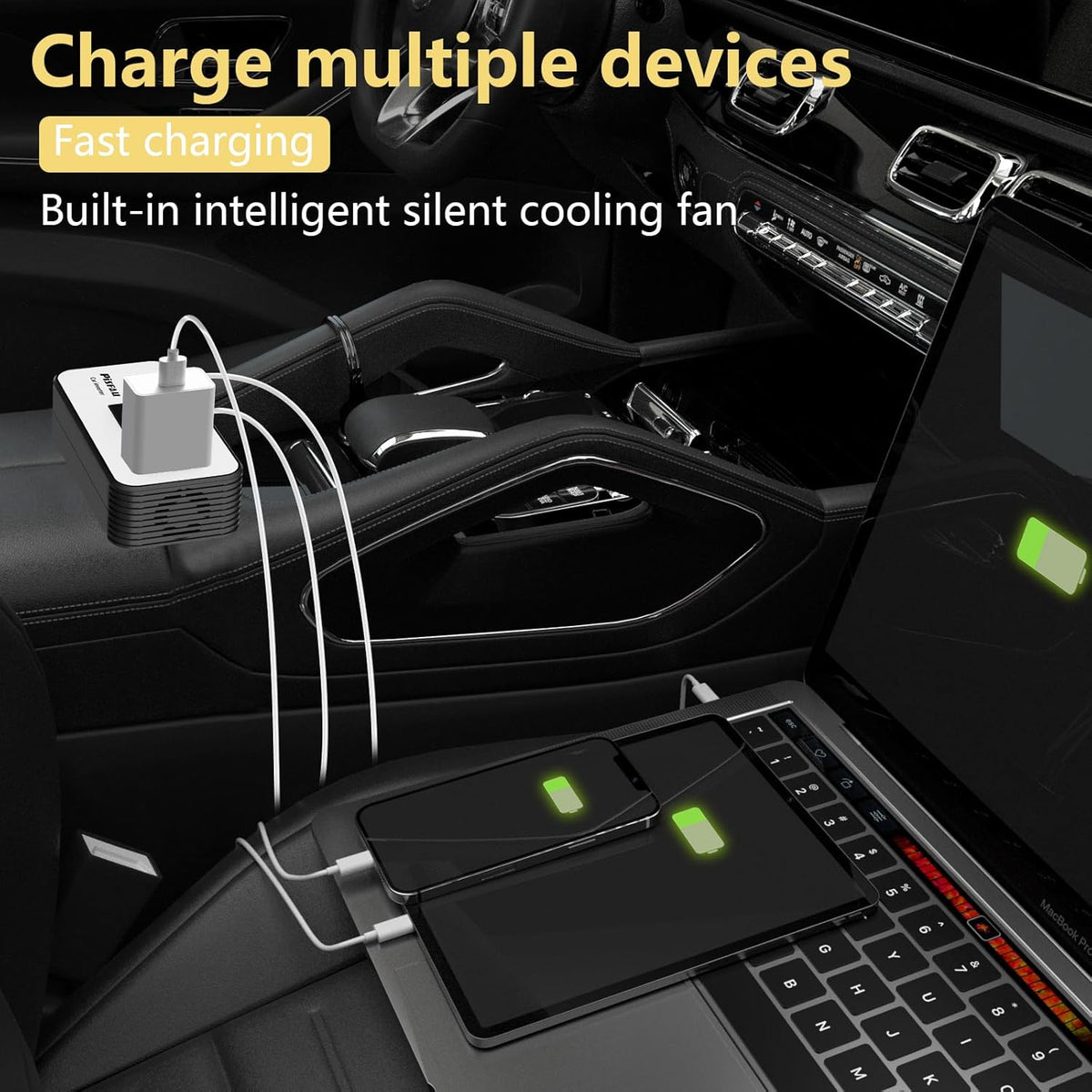 Inversor de carro 200W DC 12V para 220V AC com porta USB-C 20W e carregamento rápido