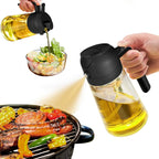 Spray de azeite 2 em 1 frasco de vidro 470ml para cozinha saudável