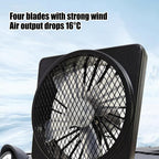 Ventilador de carro USB 12V com rotação 360° e motor silencioso, compacto em ABS