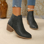 Botas femininas respiráveis com suporte e fecho zipper lateral