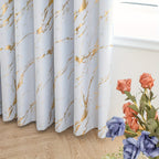Cortinas blackout estampa mármore bronzeado 2 peças para sala e quarto, opacidade total