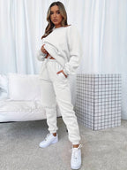Conjunto loungewear feminino 2 peças macio confortável corte amplo