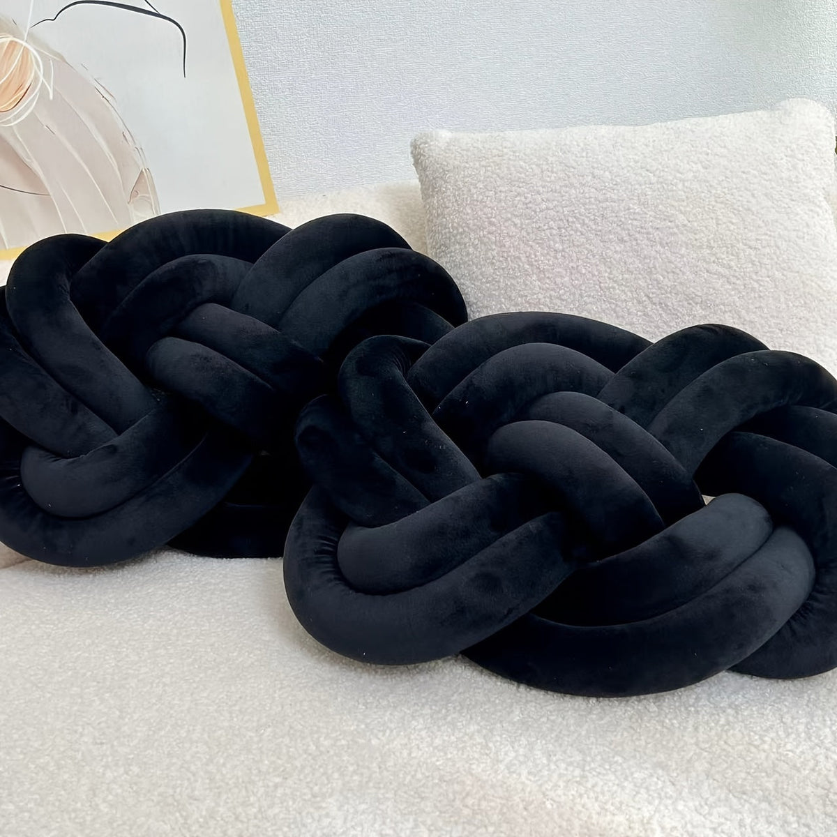 Almofadas decorativas de pelúcia macia, pack 2 unidades, design geométrico para sofá e cama
