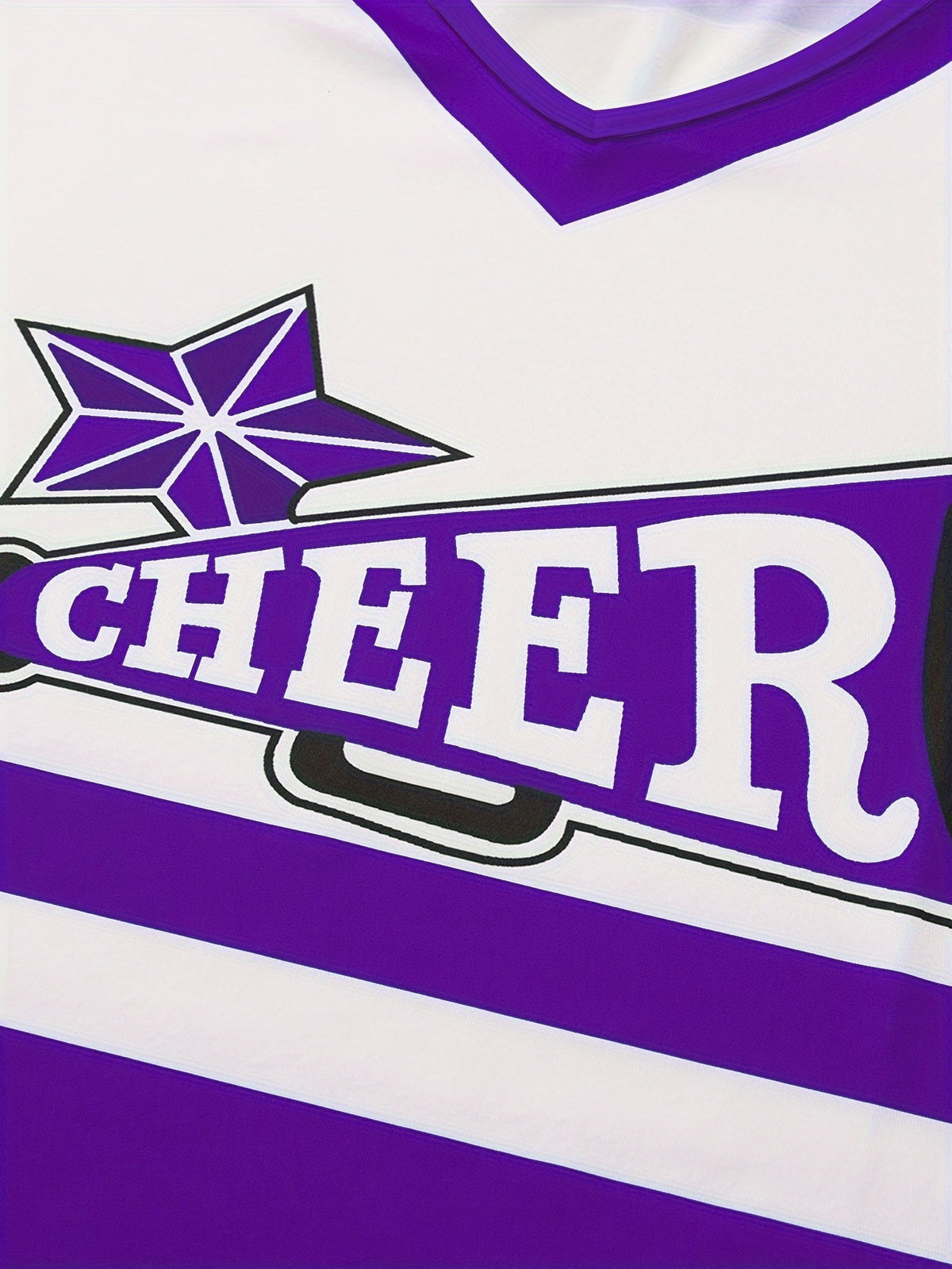 Conjunto de cheerleading infantil com saia, top sem mangas e pompons coloridos