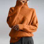 Pullover gola alta caxemira mulher macio e quente