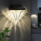 Candeeiro solar de parede LED preto geométrico à prova de água para exterior, conjunto de 2