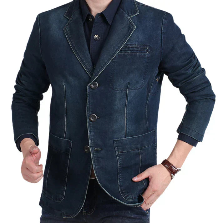 Blazer moderno casual para homem com lapela clássica e fecho de botões