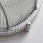 Candeeiro de parede exterior retro industrial oval e redondo em alumínio fundido com abajur de vidro E27