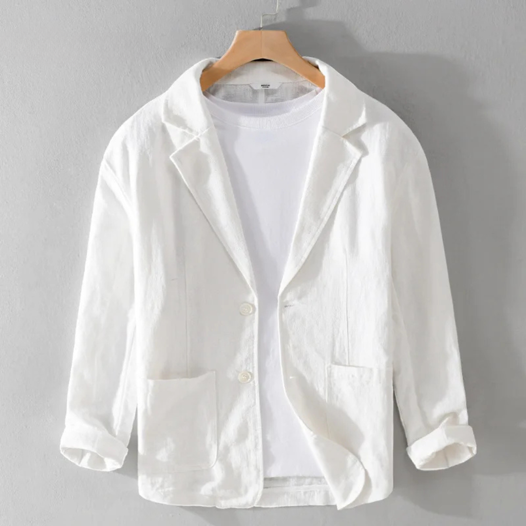 Blazer de linho homem pasvorm relaxado corte clássico
