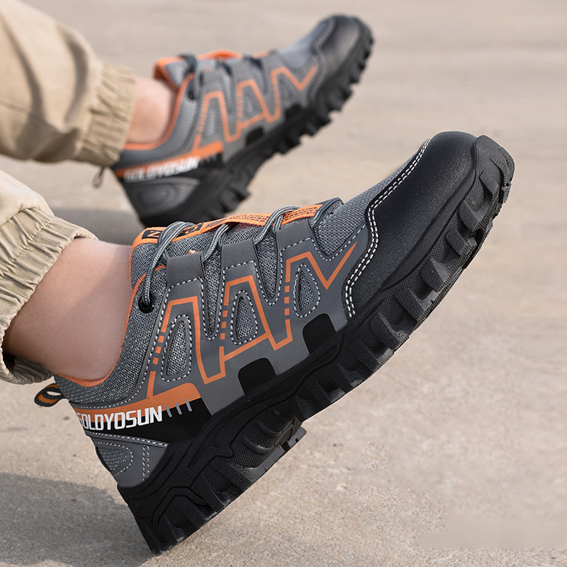 Sapatos de segurança com biqueira de aço leves e antiderrapantes, proteção anti-esmagamento e sola Kevlar
