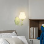 Candeeiro de parede em vidro design floral verde com 3 níveis de luz, moderno e elegante