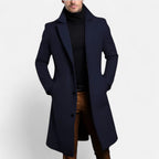 Casaco puffer masculino longline acolchoado com capuz e painéis horizontais