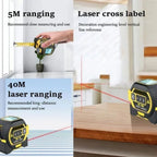 Fita métrica laser 3 em 1 infravermelha com visor LCD retroiluminado, amarelo e azul
