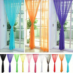 Cortinas de voile floral semitransparentes 200x100cm com ilhós, 2 painéis decorativos