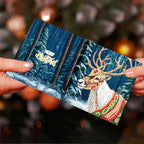 Kit de cartões de Natal com diamond painting 12 unidades Pai Natal e animais DIY