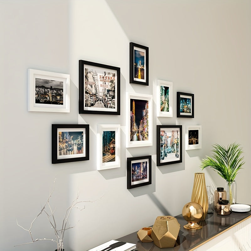 Conjunto de molduras para fotos 11 peças estilo clássico, instalação sem furos, decoração sala