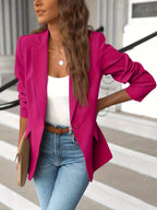 Blazer feminino casual estruturado silhueta talhada disponível em várias cores