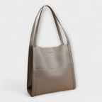 Mala estruturada bolsa de ombro feminina com fecho zip e bolso traseiro deslizante