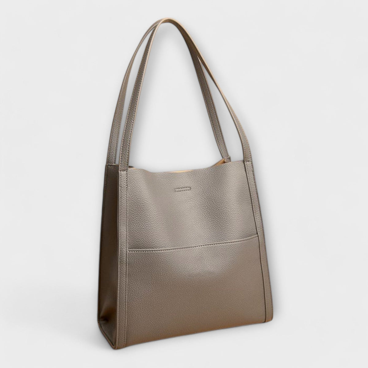 Mala estruturada bolsa de ombro feminina com fecho zip e bolso traseiro deslizante