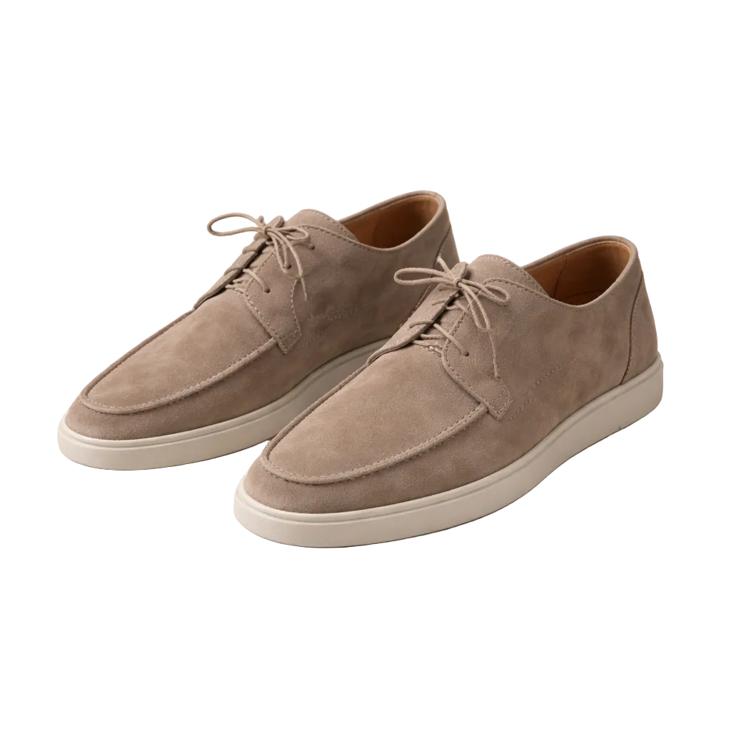 Sapatos loafer homem com atacadores moc toe salto baixo casual