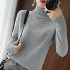 Camisola de gola alta mulher inverno manga comprida