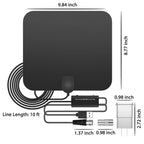 Antena HDTV digital interior com amplificador de sinal 300 milhas UHF VHF