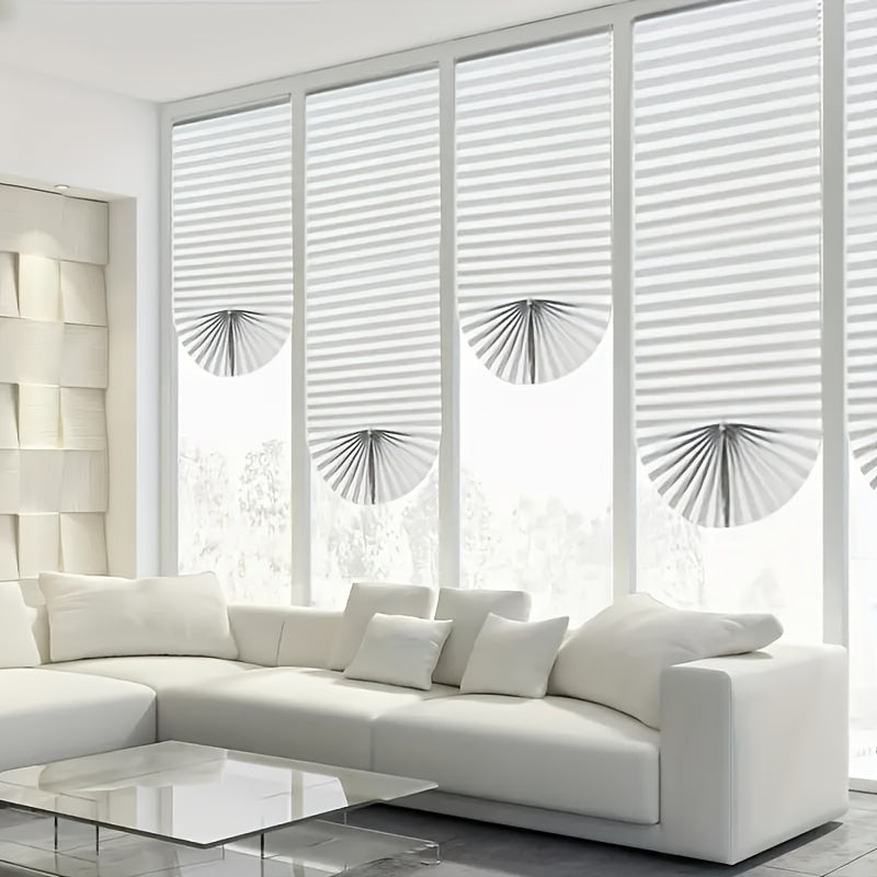 Cortina blackout sem fio plissada para quarto e sala, filtragem de luz, contemporânea