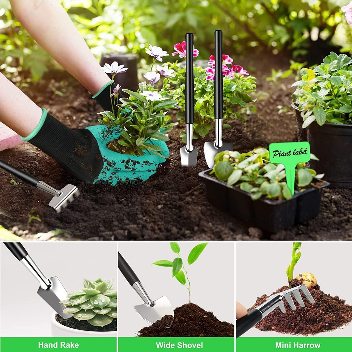 Kit de cuidados bonsai 24 peças com tesouras de aço carbono e bolsa de couro PU