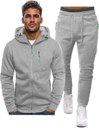 Fato de treino masculino slim-fit respirável com pullover e calça combinados