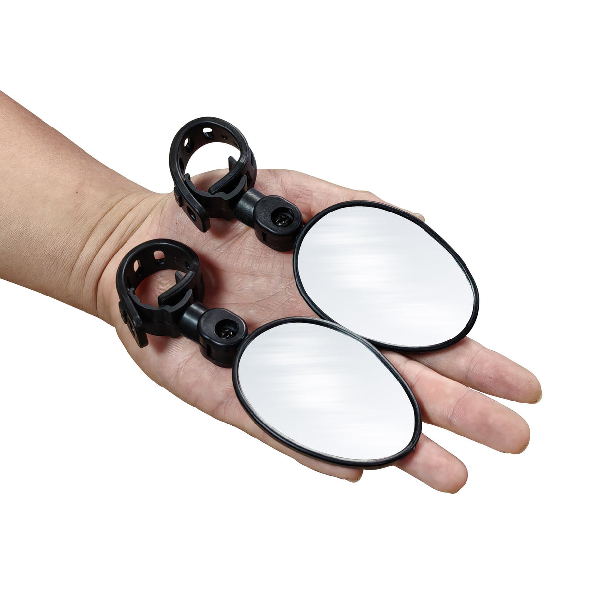Espelhos retrovisores para bicicleta ângulo largo formato oval encaixe universal, 2 unidades