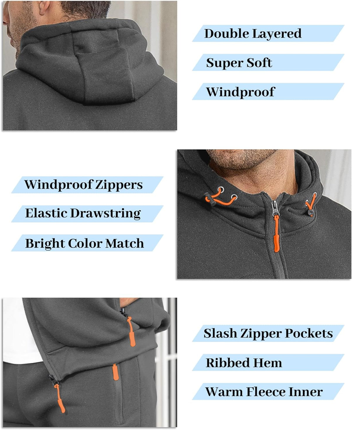 Fato de treino masculino slim-fit respirável com pullover e calça combinados