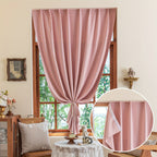 Cortinas blackout autoadesivas com velcro para quarto e sala, poliéster 100%