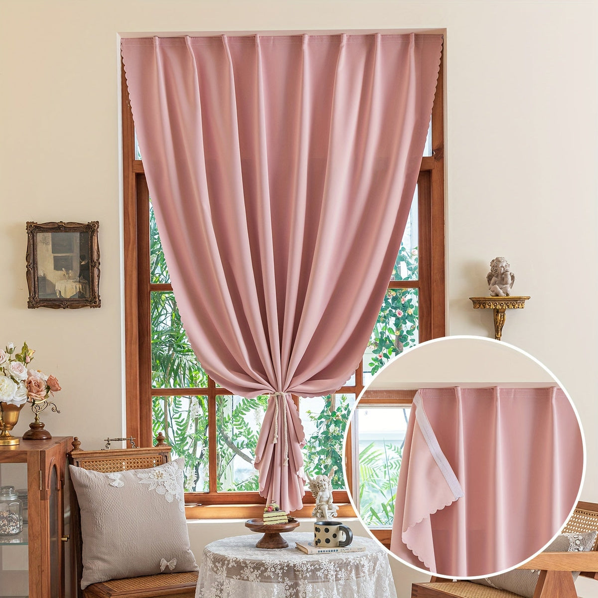 Cortinas blackout autoadesivas com velcro para quarto e sala, poliéster 100%
