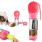 Garrafa de água portátil 3 em 1 para animais com dispensador e tigela integrada, sem BPA