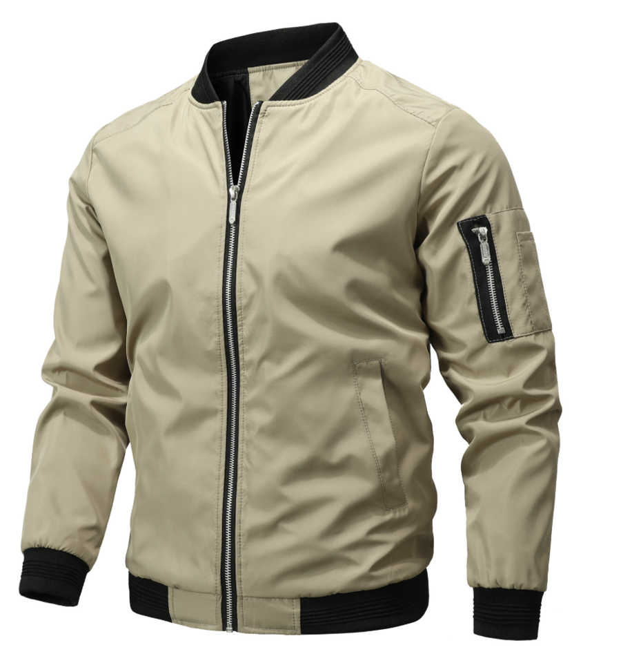Bomber jacket leve homem corte folgado casual