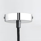 Candeeiro pendente retro com abajur de vidro riscado, 1 luz 40W, acabamento cromo e bronze