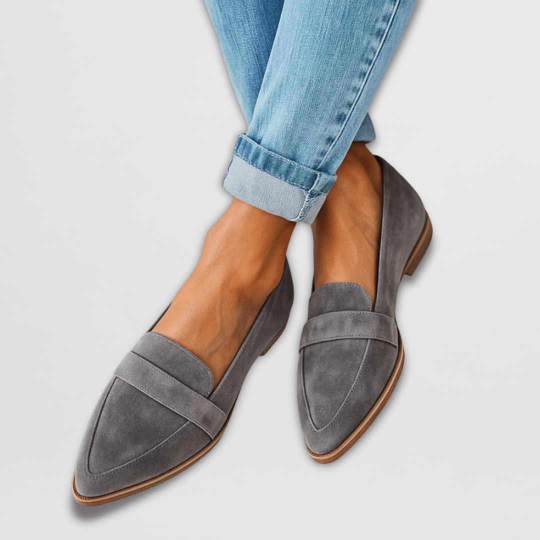 Mocassins femininos camurça ortopédicos palmilha acolchoada slip-on