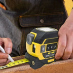 Fita métrica laser 3 em 1 infravermelha com visor LCD retroiluminado, amarelo e azul