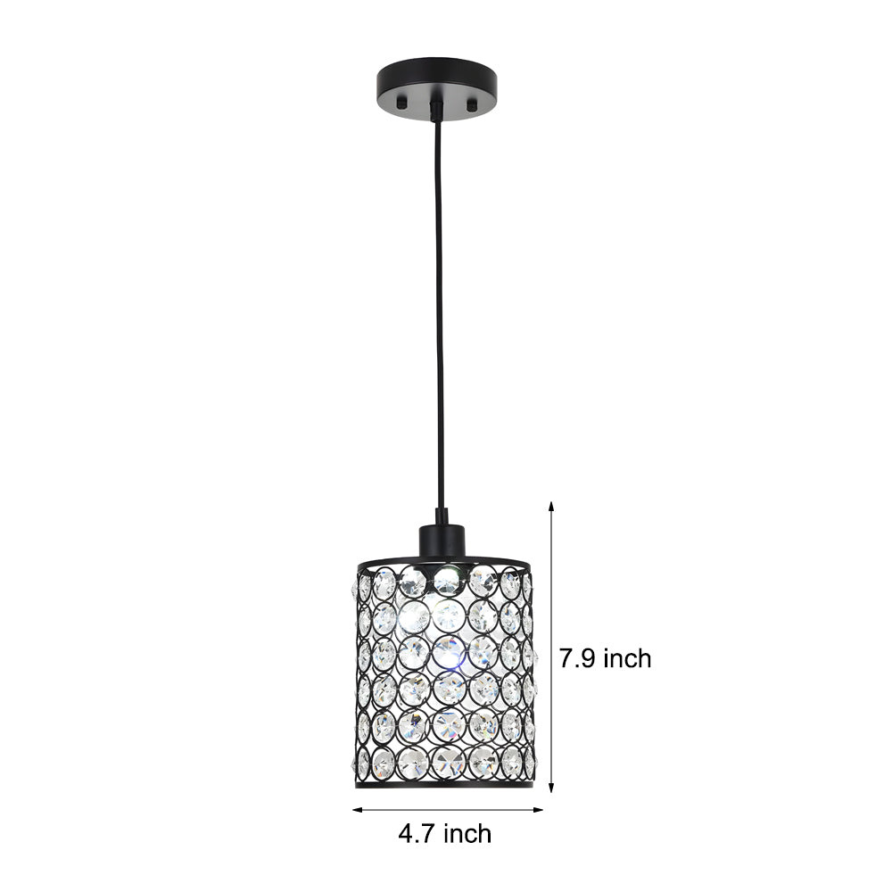 Candeeiros de cristal pendentes estilo nórdico minimalista, preto e cromado, conjunto de 2 peças
