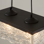 Lustre de teto em vidro e ferro preto com 3 temperaturas de cor, ideal para sala de jantar, casquilho E27