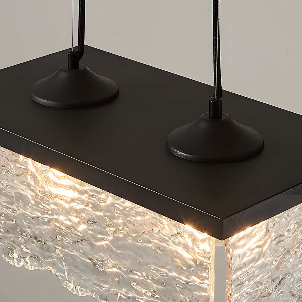 Lustre de teto em vidro e ferro preto com 3 temperaturas de cor, ideal para sala de jantar, casquilho E27