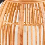 Lanterna solar exterior portátil impermeável com design bambu e luz LED quente