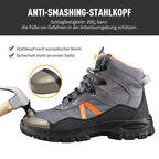Sapatos de segurança com biqueira de aço e malha respirável antifuros ISO 20345